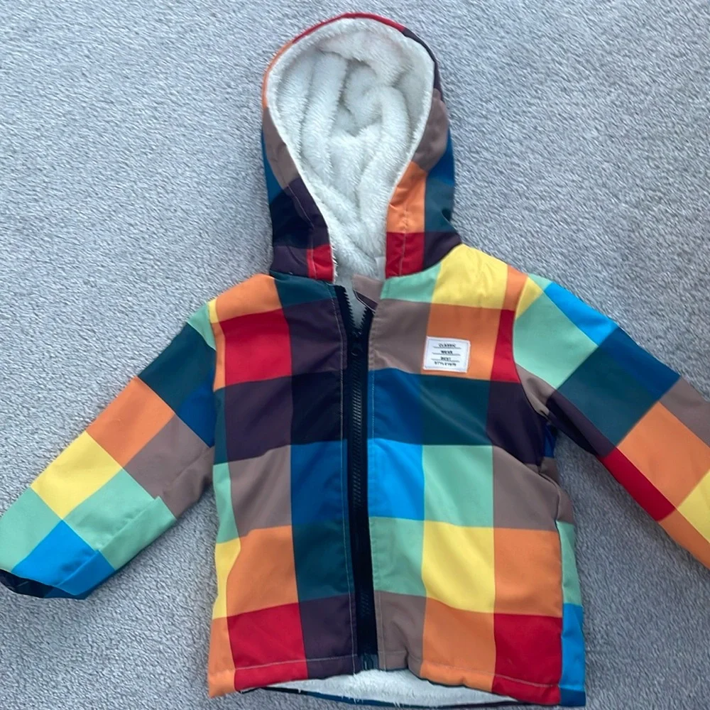 Toddler Boys Multicolored Check Jacket Size 4Y